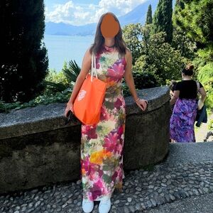 Vince Camputo High Neck Floral Maxi Dress